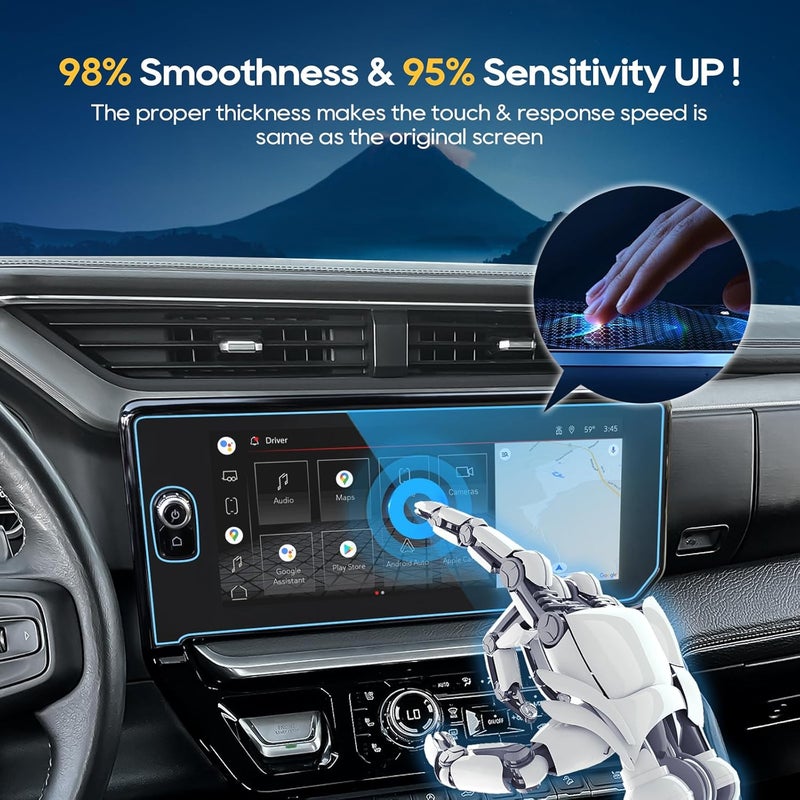 LFOTPP For 2025 2026 GMC Sierra Screen Protector-(3PCS)2022-2026 Sierra 1500& 2024-2026 Sierra 2500HD 3500HD (AT4/AT4X/Denali/Denali Ultimate) (Buttons on the Screen) Navi+Dash Touchscreen [HD Glass] - Image 3